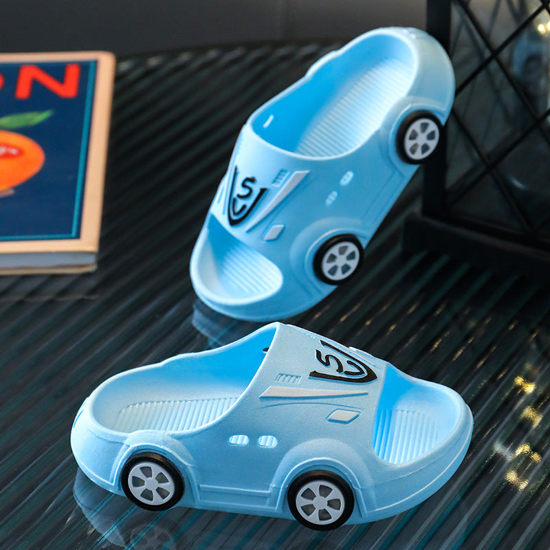 Children's slippers summer boys and girls home non-slip indoor handsome cartoon car children baby slippers
