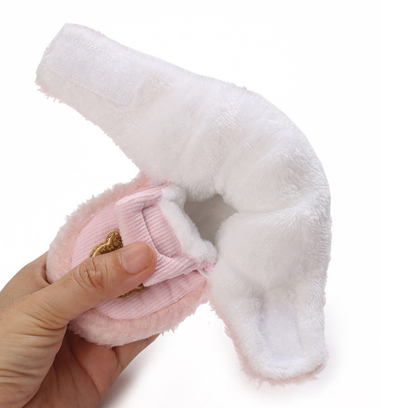 Winter newborn baby cartoon thick warm shoes and socks 0-1 year old baby cotton shoes