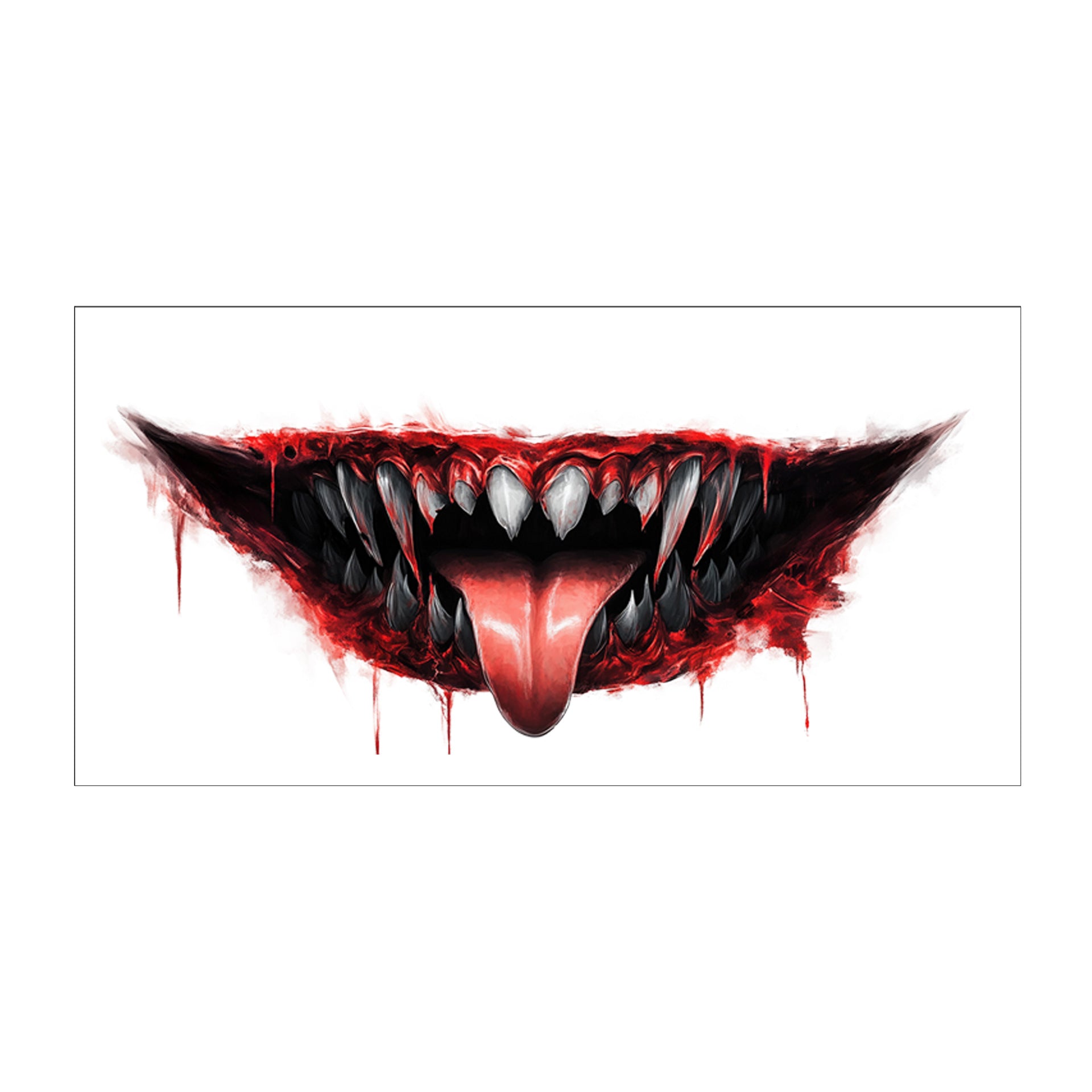 New foreign trade Halloween mouth tattoo stickers party horror makeup horror funny lip makeup DIY mouth stickers