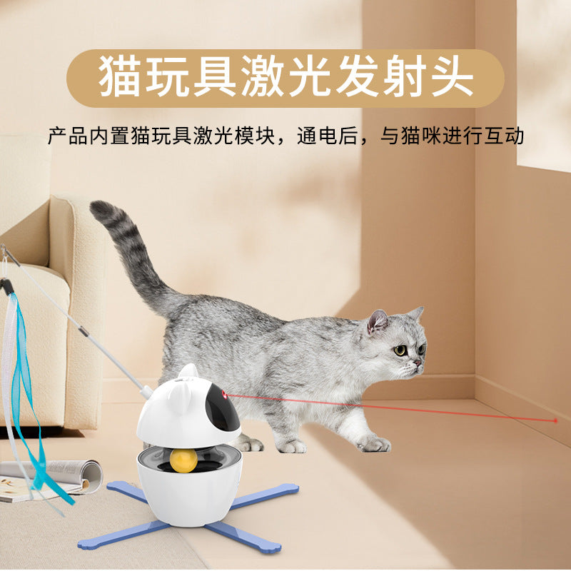 Cross-border popular cat toys, electric cat turntable, smart cat teaser, laser cat teaser stick, electric pet cat toy