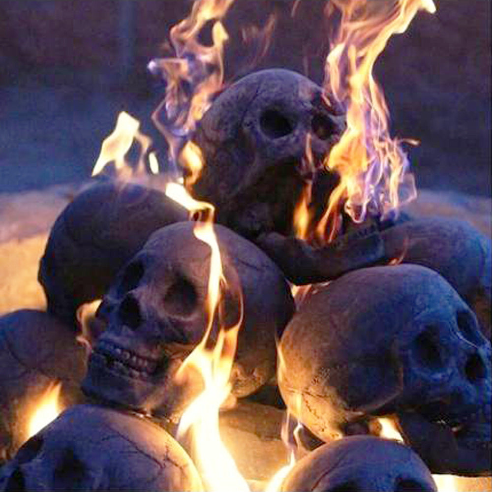 2022 New Halloween Simulated Skull Props Stove BBQ Ceramic Ornaments Horror Party Decorations