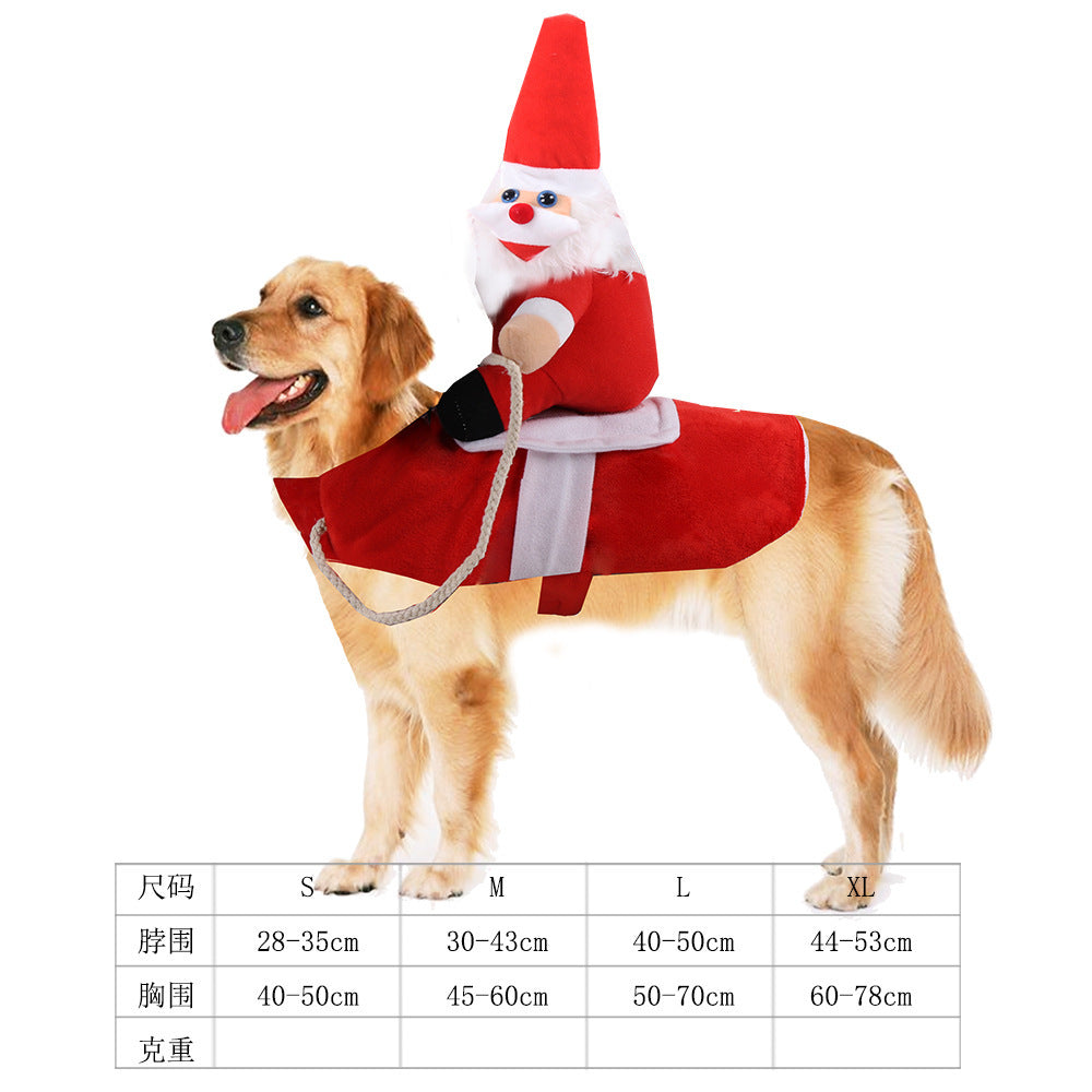 Big dog clothes, cat pet supplies, riding suits, halloween Santa Claus clothes, funny, small, medium and large