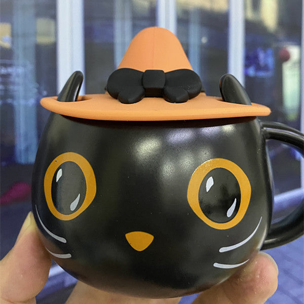 Personalized Cute Limited Edition Mysterious Black Cat Cup Halloween Coffee Mug Tea Cup Gifts For Family Couples And Friends Mug