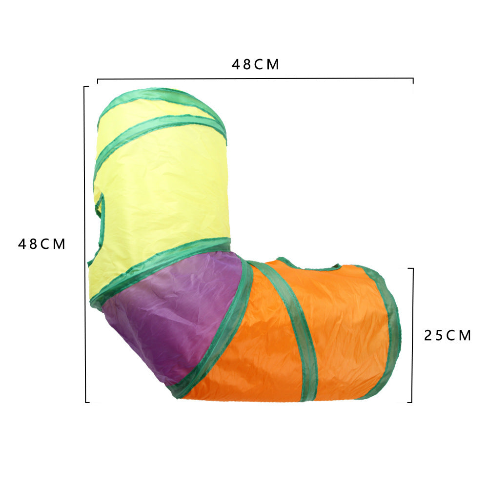 Summary Manufacturers Cross-border Pet Cat Tunnel New Products Cat Rainbow Channel Interactive Drill Bucket Foldable Cat Toy