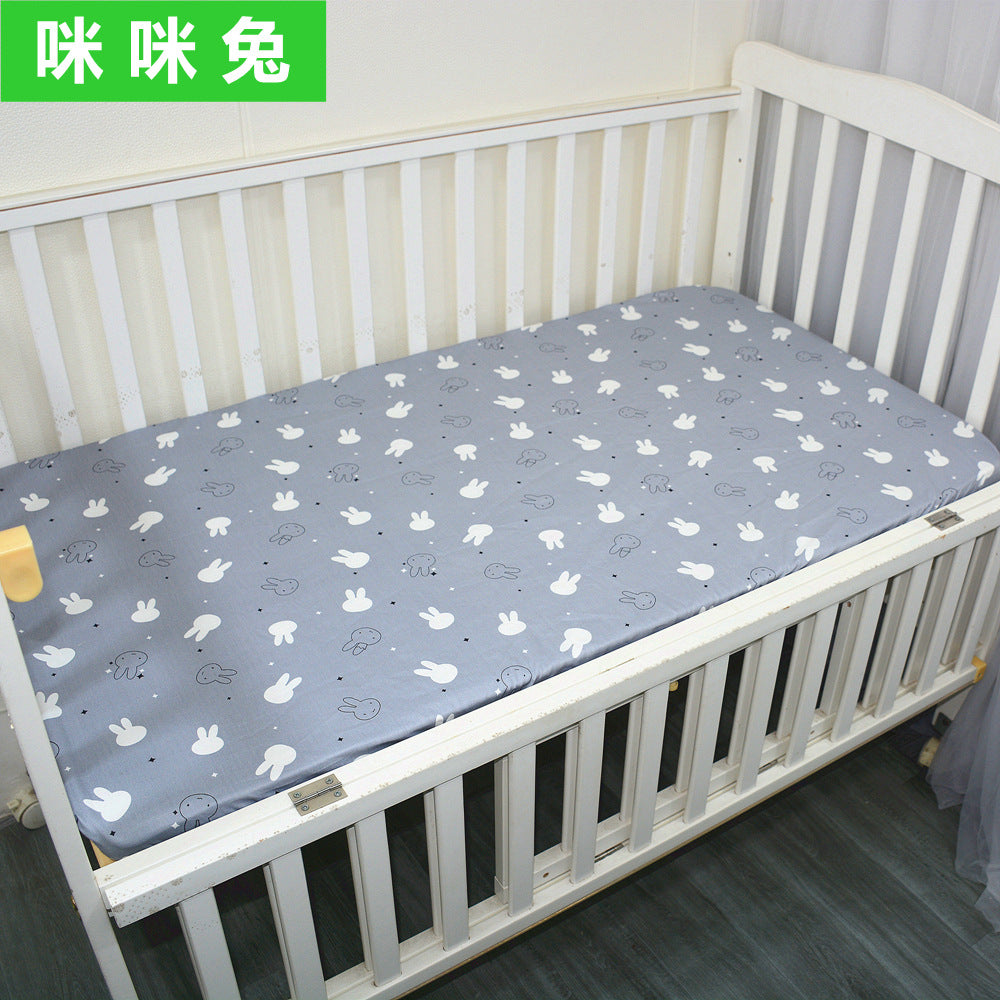 Foreign trade pure cotton crib bed sheet baby maternal and infant products ins children cartoon bed cover wholesale