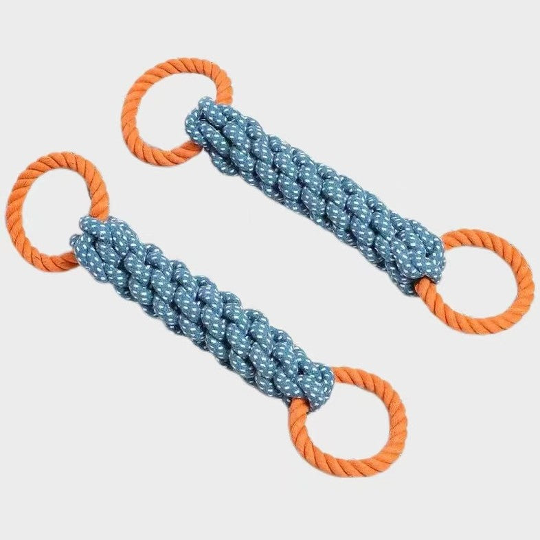 Pet dog cotton rope toy corn stick interactive strong bite resistant dog decompression boredom dog tug of war rope knot ball toy