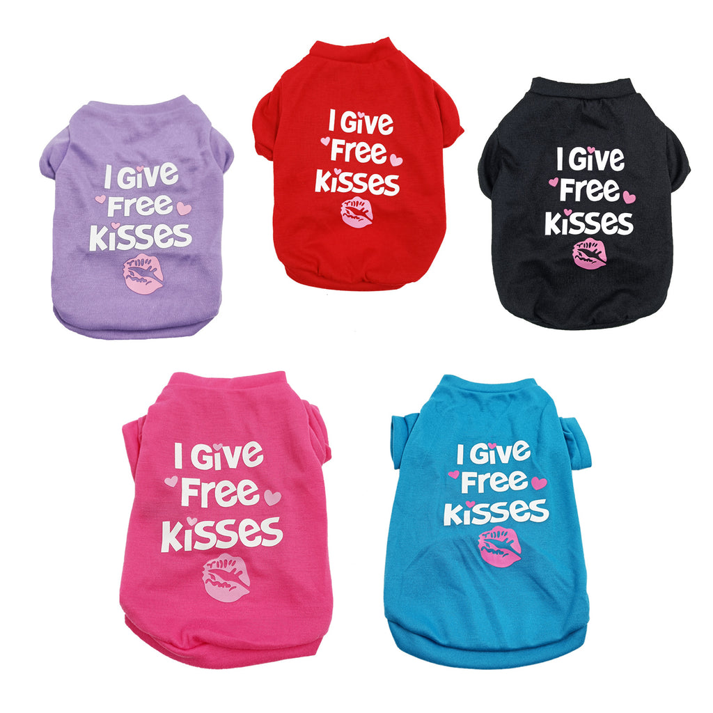 Spot pet summer cat and dog clothes cotton English printing pet dog clothes vest T-shirt summer