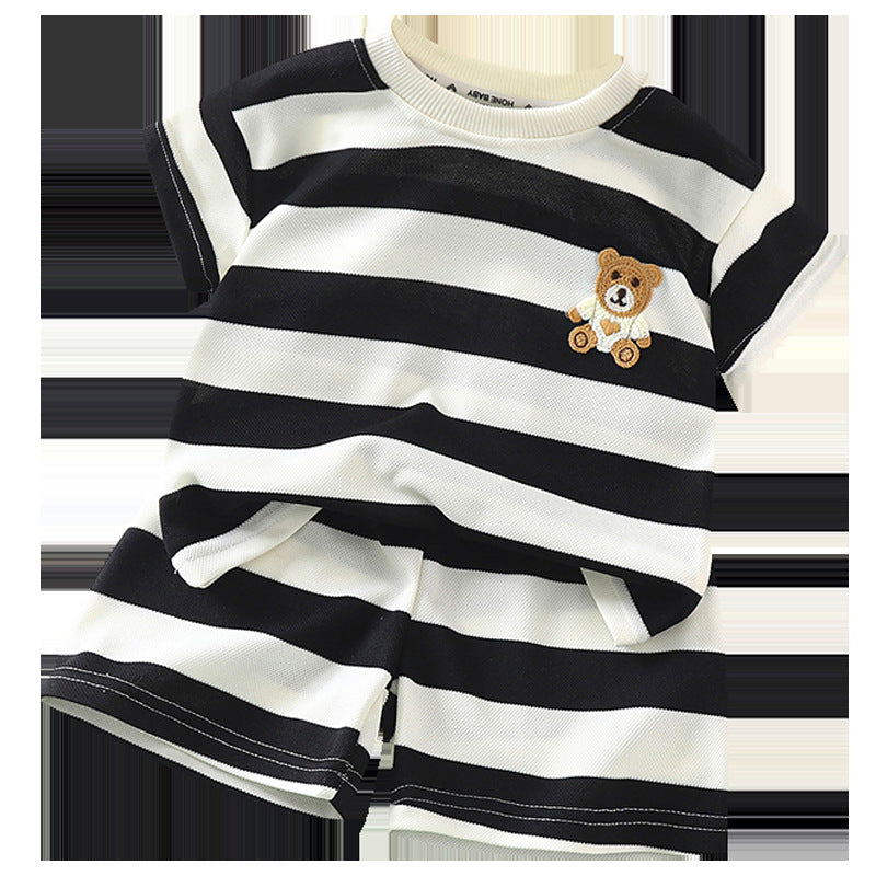 2023 new children's short-sleeved suits for girls and boys T-shirts for summer baby clothes Korean children's clothes for summer