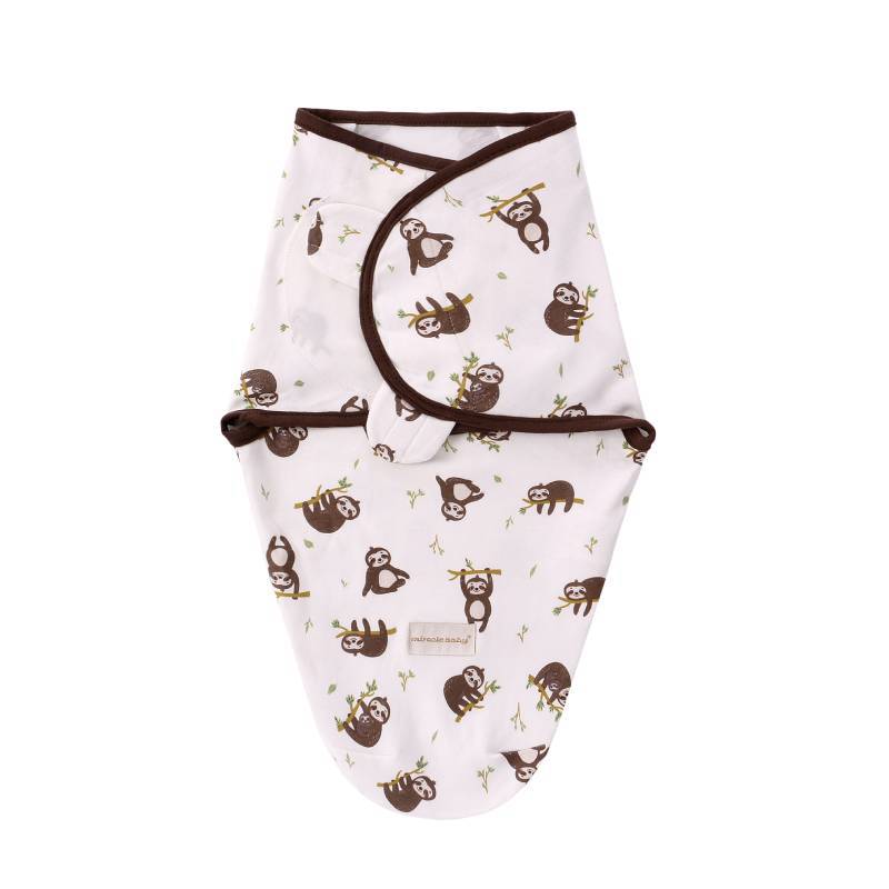 Spring and autumn thin baby sleeping bag fetal cap set ins baby swaddle wrap towel newborn anti-startle hug quilt sleeping bag