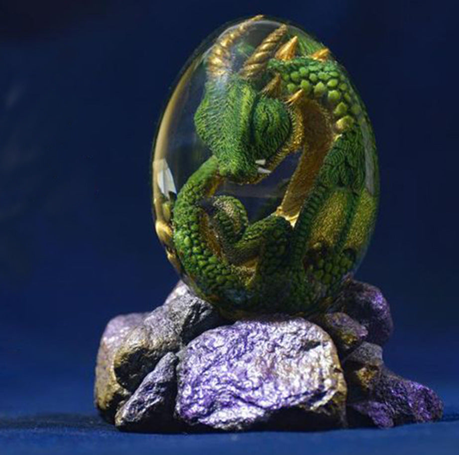 Halloween cross-border new dragon egg lava base resin luminous dinosaur egg decoration home furnishings decoration egg