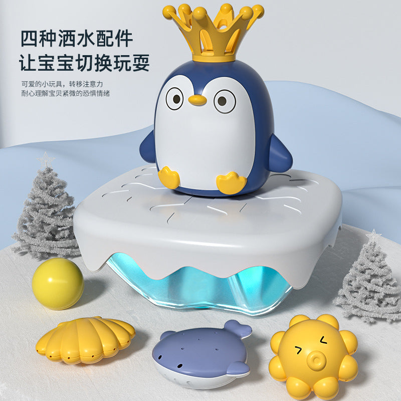 Baby water toys children's bath electric water spray penguin baby bathroom play water swimming animal toys wholesale