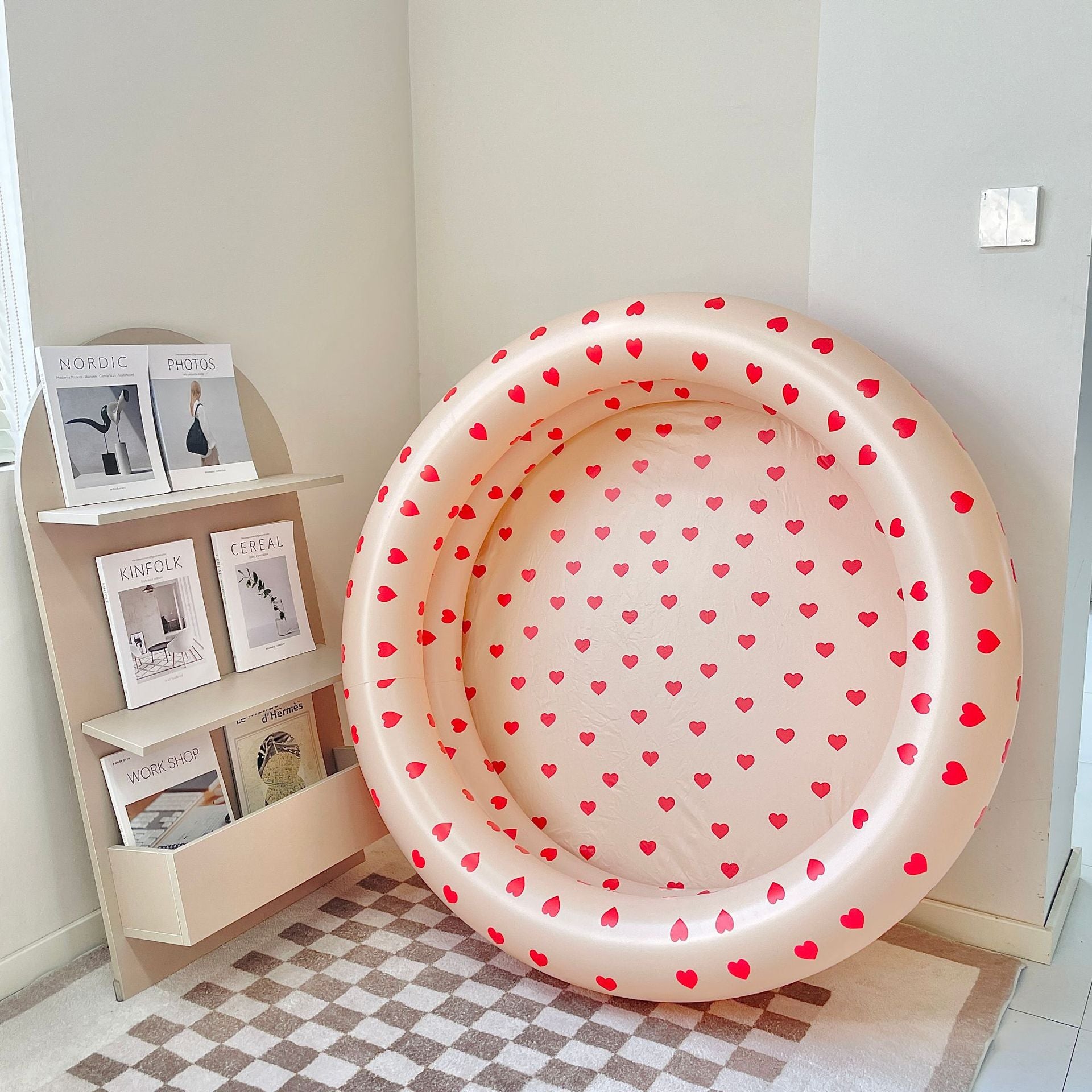 Wanmei ins Danish retro striped inflatable swimming pool baby dinosaur pool thickened home ocean ball pool