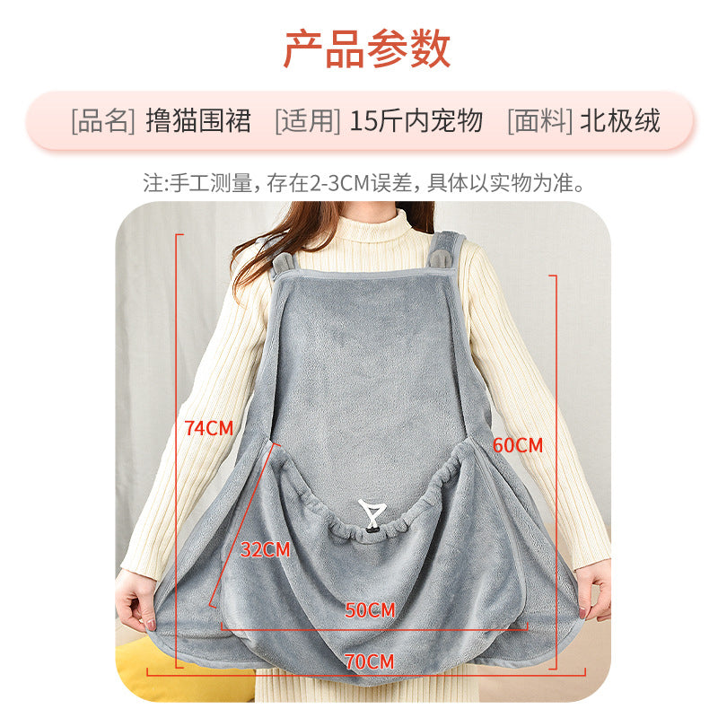 Cat Apron Cat Hugging Clothes Non-Stick Hair Chest Cat Hugging Pocket Apron Cat Bib Anti-Scratch Bag Pet Clothes Cat Bag
