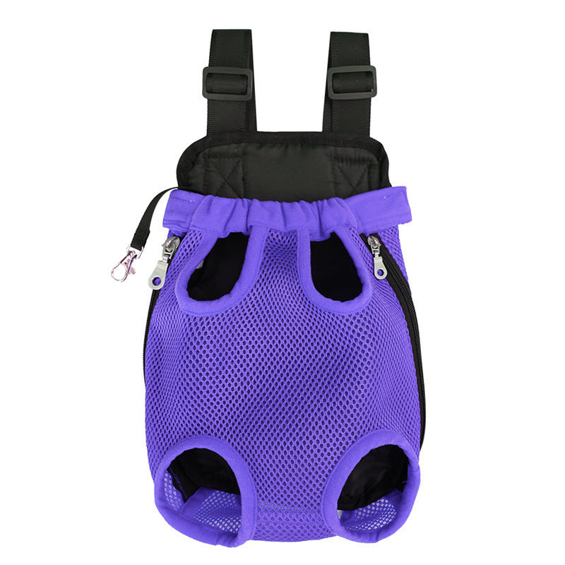 Factory direct pet portable chest bag for going out pet cat bag dog mesh breathable and comfortable double shoulder pet bag