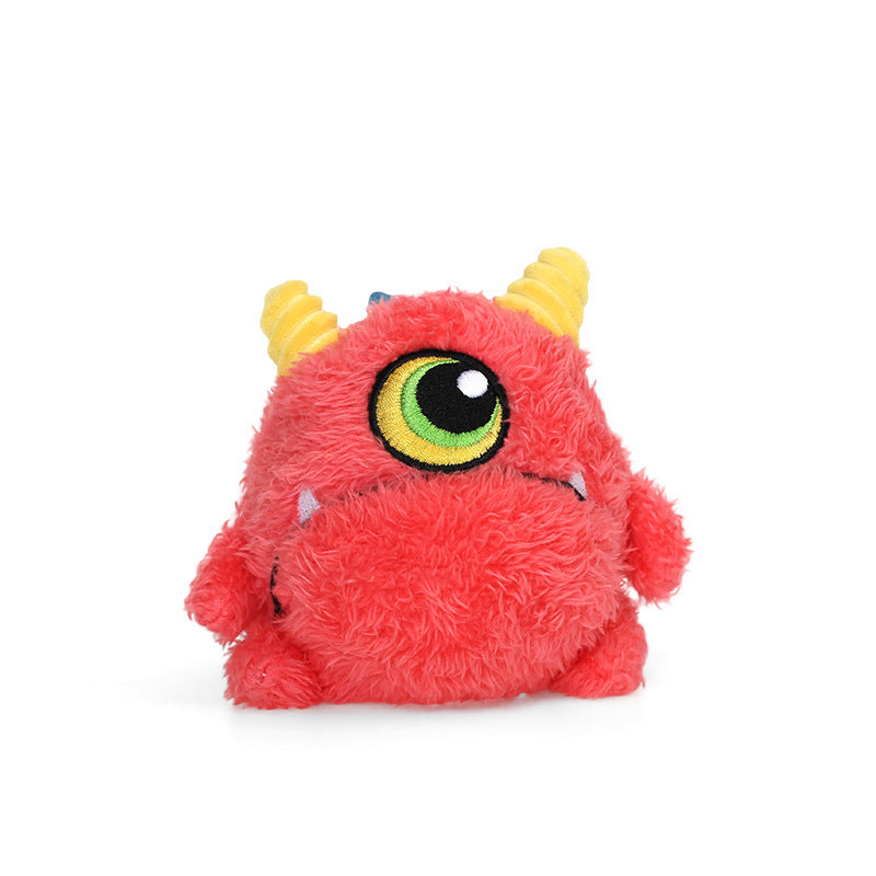 Q-monster Beautiful Plush First Generation Q Treasure Monster Big Eyes Plush Pet Voice Interactive Dog Toy Spiny Ball
