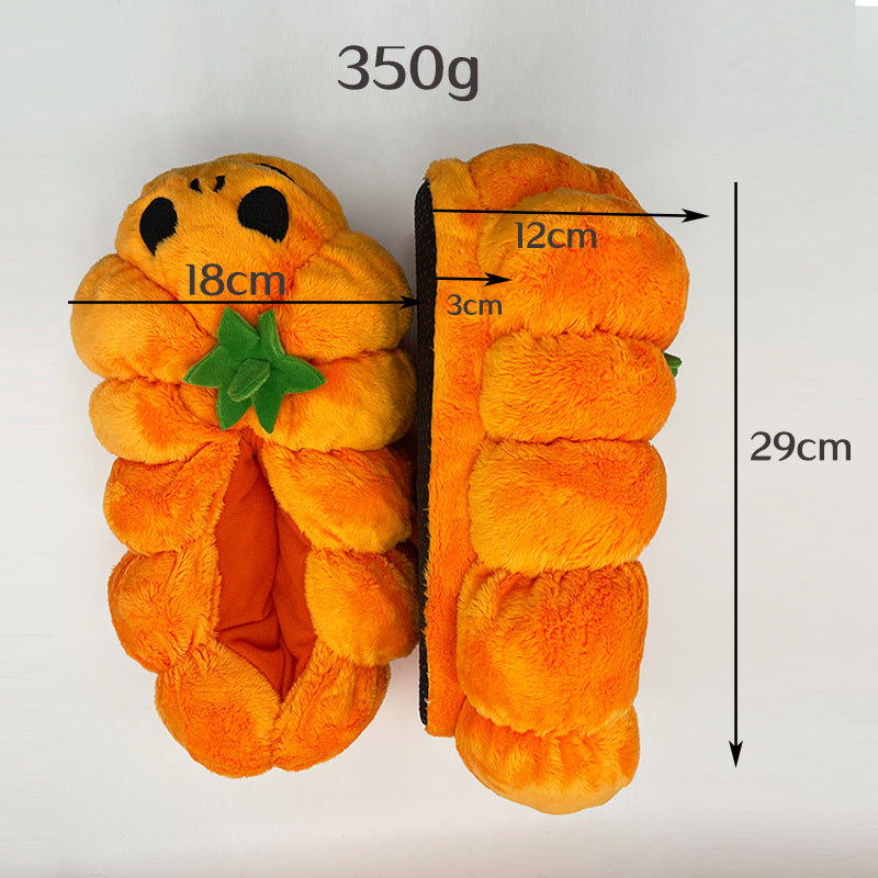 Spot cross-border Amazon hot product Halloween Pumpkin Slippers pumpkin plush slippers