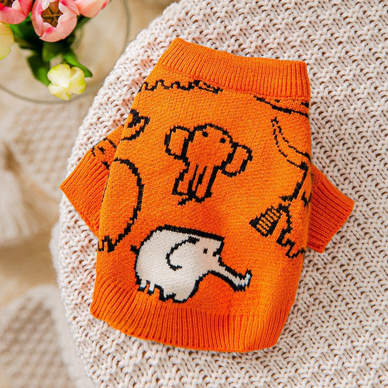 Spring and Autumn Pet Sweater Warm Small and Medium Puppies Teddy Bichon Pomeranian Knitted Cardigan Cat Dog Clothes