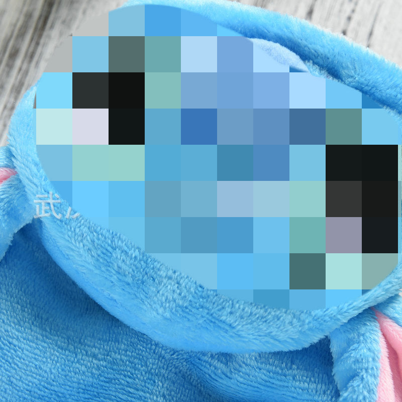 HONGHONG Stitch transformation costume winter flannel pet clothing cute two-legged dog clothes