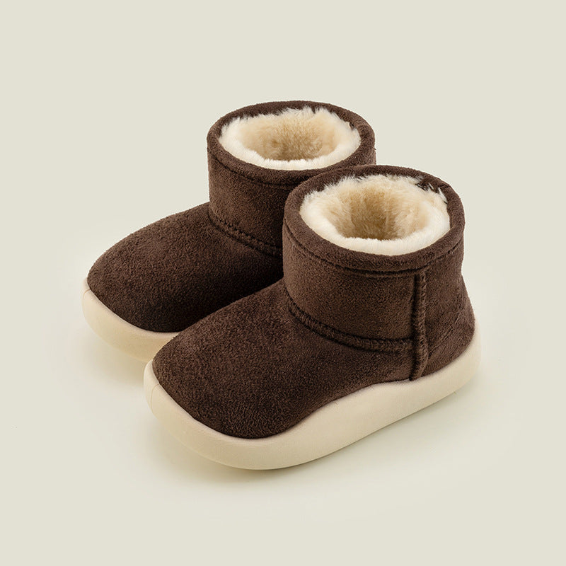 Happy Mary winter children's snow boots warm shoes for boys and girls cotton shoes baby cotton shoes plus velvet heel cotton shoes boots