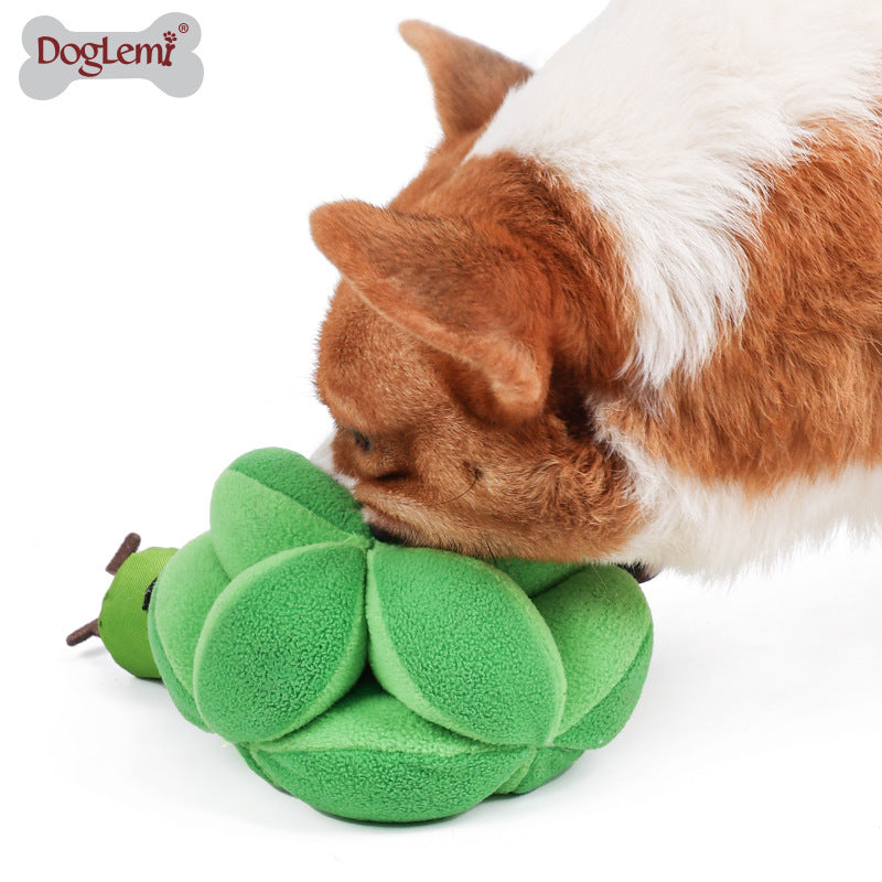 Dog's boring artifact pet broccoli puzzle food leaking sniffing toy slow food training sniffing voice companion