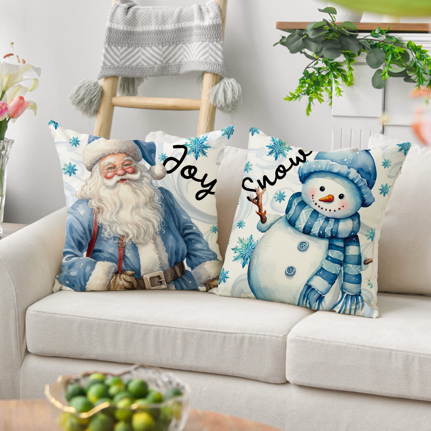 Amazon's new Halloween pillow case cartoon print snowman pillow living room decoration Santa Claus pillow cushion