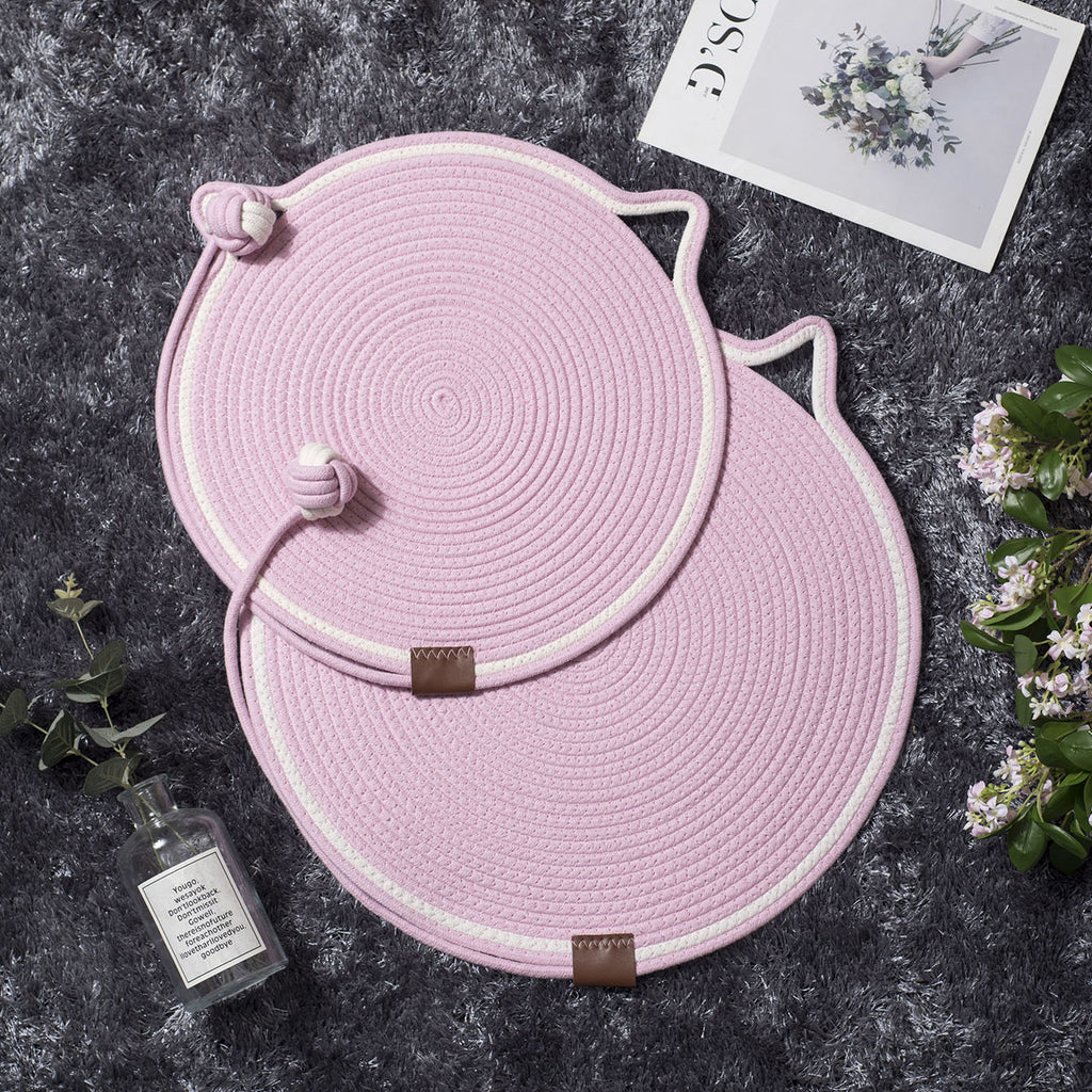 Cross-border cotton rope woven cat scratching mat toy ball integrated cat sleeping mat scratch-resistant wear-resistant washable pet mat