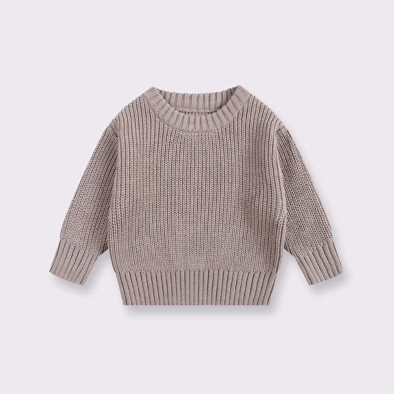 Baby sweater round neck boys pullover girls spring autumn winter baby base knitted sweater children's sweater base shirt