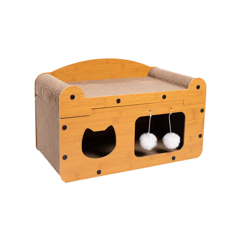 New cat scratching board cat bed integrated wear-resistant scratch-resistant vertical cat claw board cat tunnel toy pet supplies wholesale