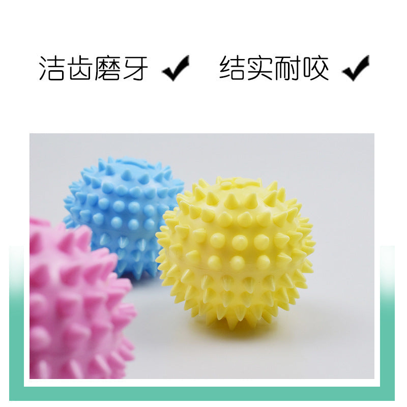 Pet TPR footprint ball toys Multi-color chewing teeth cleaning molars hollow cat dog educational toy ball