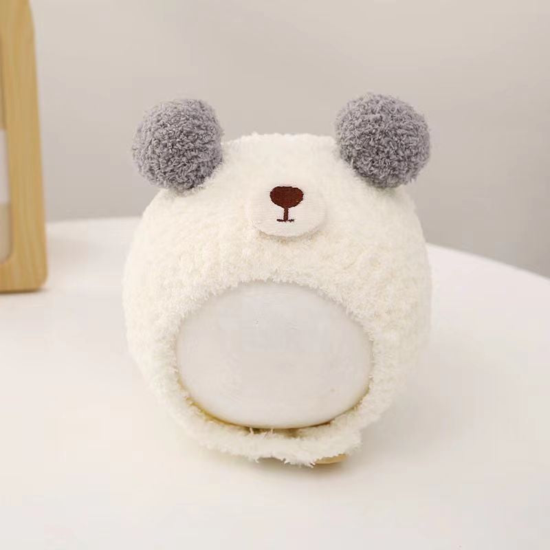 Baby hat autumn and winter newborn infant ear protection hat pure cotton cute warm boys and girls baby knitted plush hat