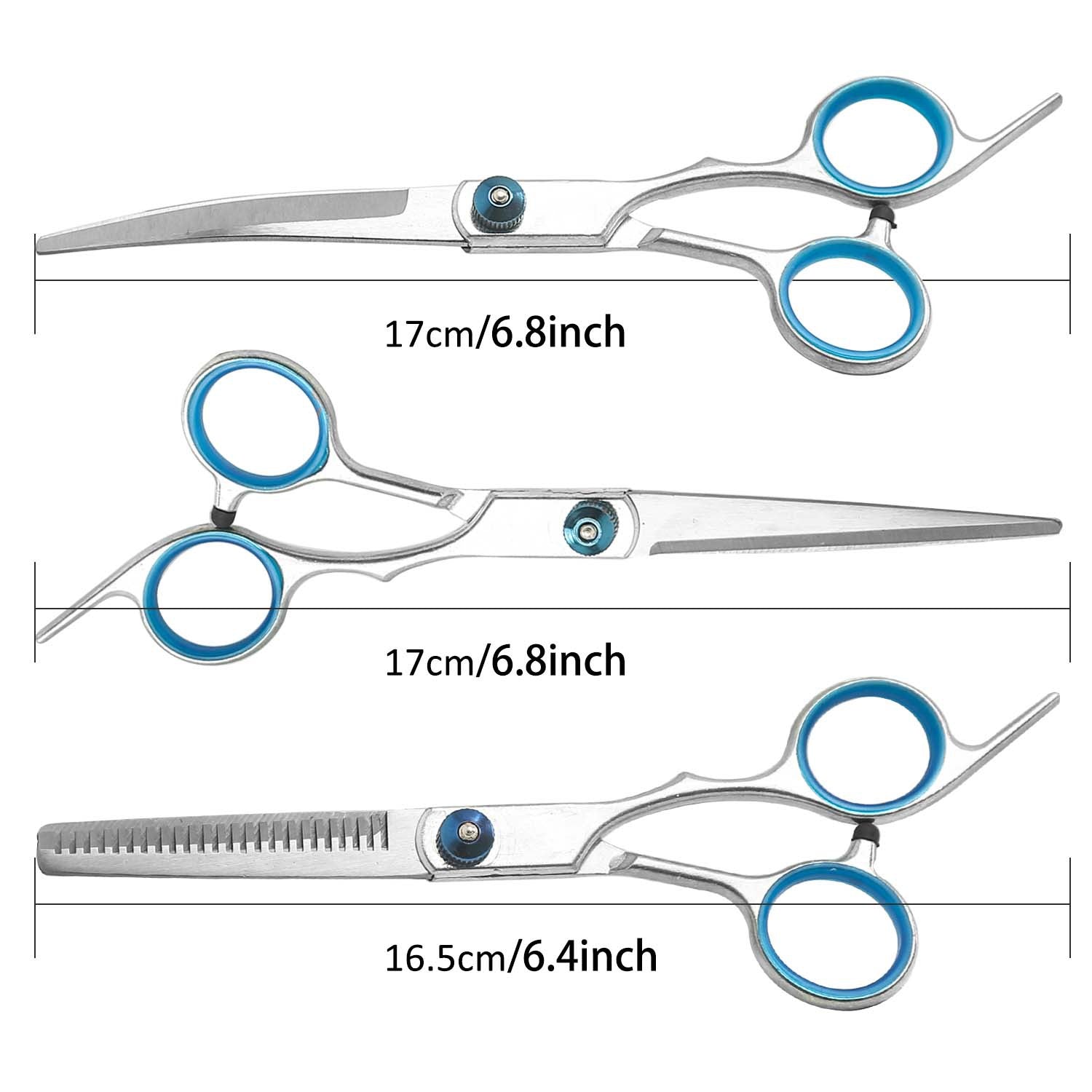 Cross-border wholesale direct sales pet scissors dog hair trimming scissors curved scissors thinning teeth scissors pet grooming scissors