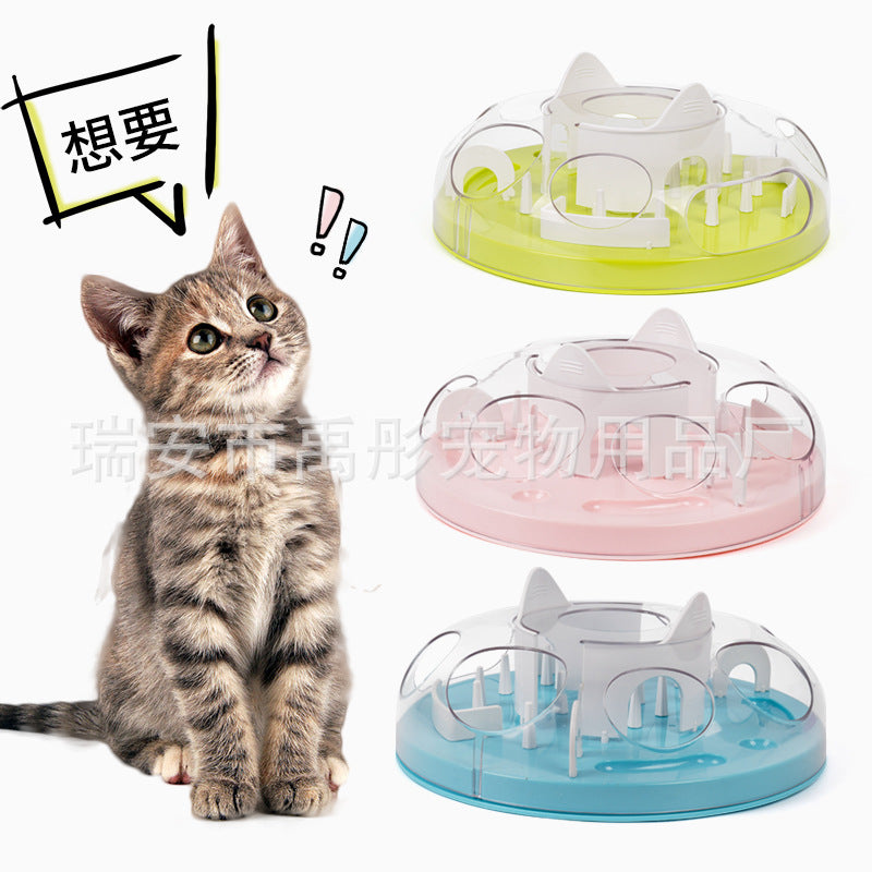 Cross-border pet cat toy maze slow food bowl toy cat anti-choking training puzzle combination pet supplies