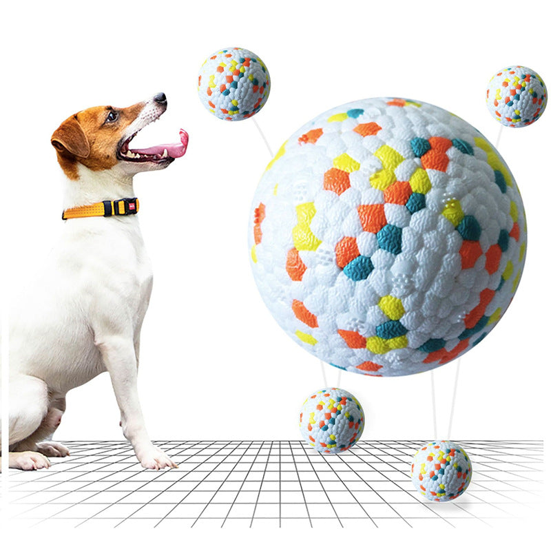 Meianju popping ball high-elastic lightweight popcorn ball bite-resistant molar pet toy dog solid toy ball