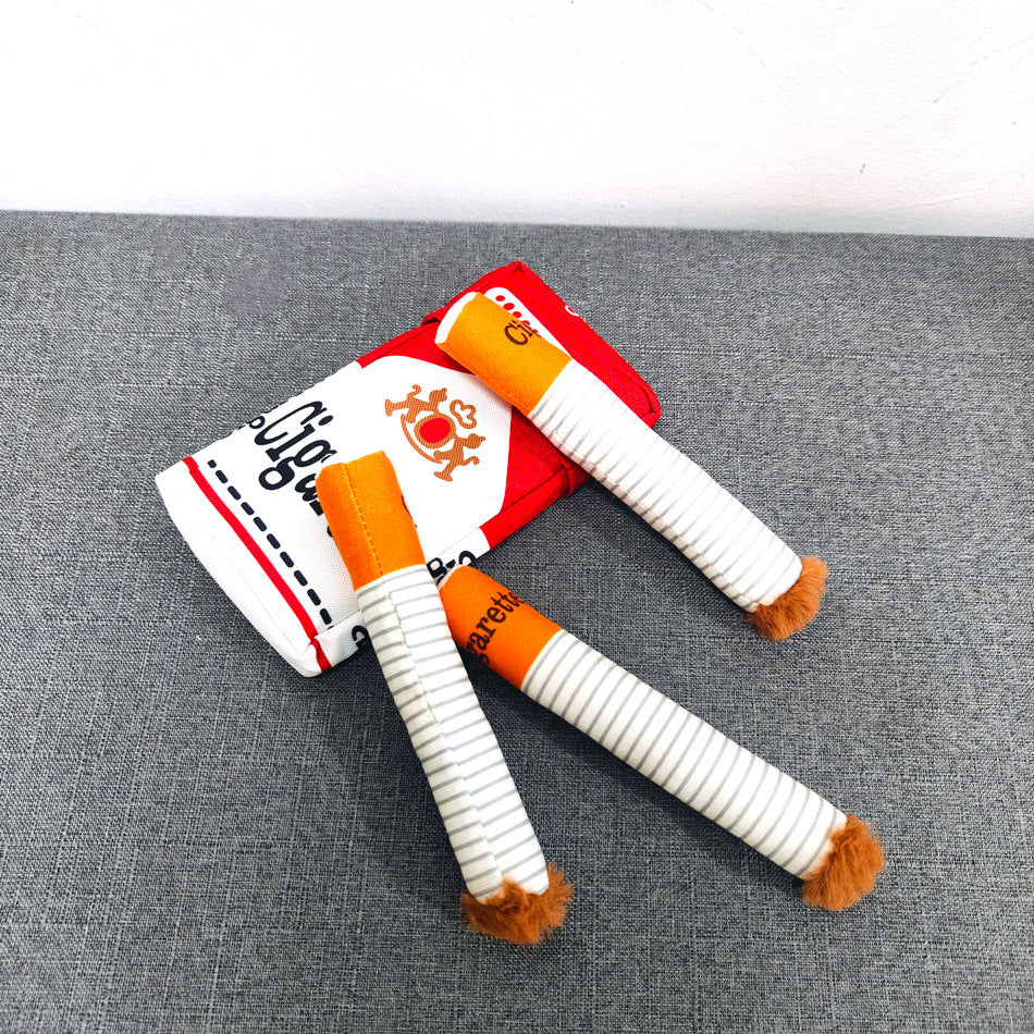 New cigarette box with sound pet toy chew-resistant molar plush toy dog toss doll wholesale