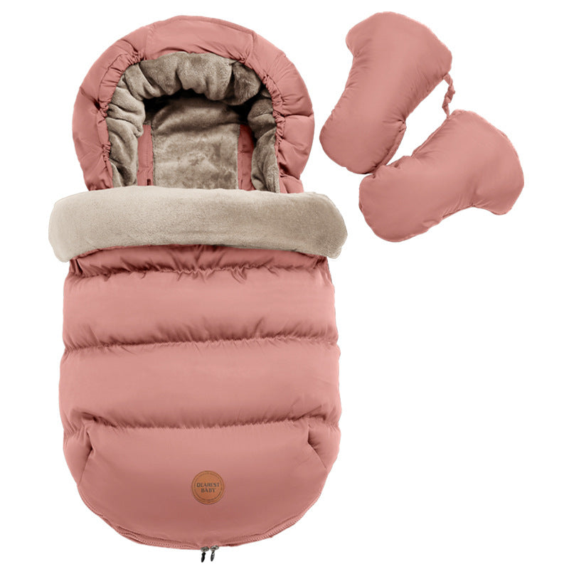Newborn anti-kicking blanket autumn and winter stroller warm cold protection baby anti-startle thickened baby sleeping bag factory direct sales