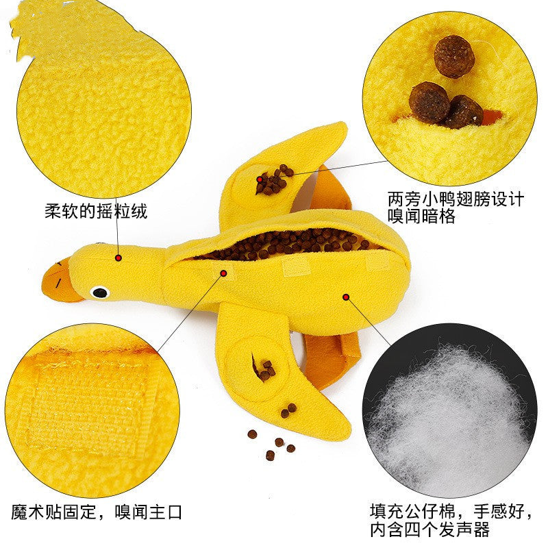 Dog vocalizing pet plush toy duck doll training play sniffing and molaring pet supplies food leakage toy