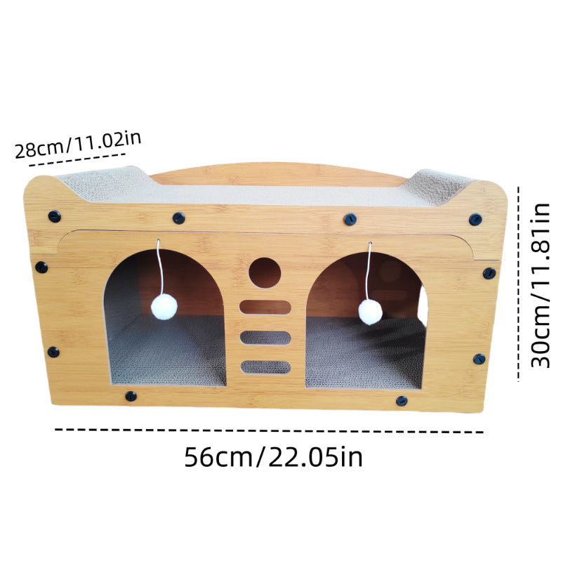 New cat scratching board cat bed integrated wear-resistant scratch-resistant vertical cat claw board cat tunnel toy pet supplies wholesale