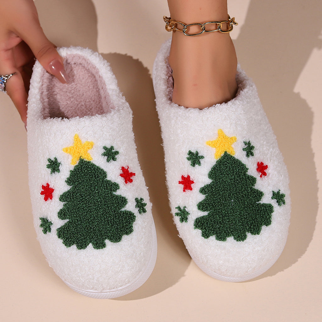 Halloween cross-border mushroom hot sale winter peach heart cotton slippers women wholesale indoor home rainbow plush warm slippers