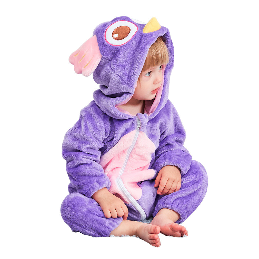MICHLEY cross-border children's animal jumpsuits crawling clothes baby large size crawling clothes infant flannel crawling clothes