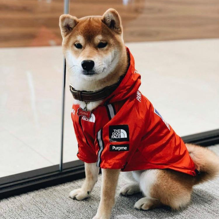Dog North Face Jacket Windproof and Rainproof Polyester Warm Dog North Face Raincoat Dog Pet Clothes