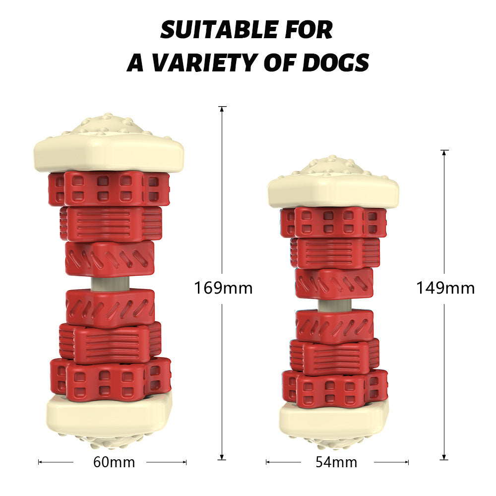 Amazon's new pet dog chew chewing dumbbell toy dog teeth cleaning natural rubber toy