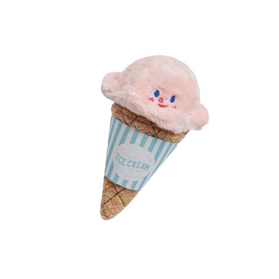 ins new cartoon ice cream pet dog cat sniffing sound slow food hiding toy sound paper interactive boring plush