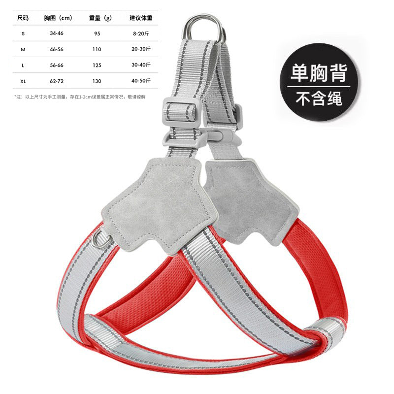 Pet leash, dog harness for outdoor use, pet clothes, dog leash, half-pack cat leash