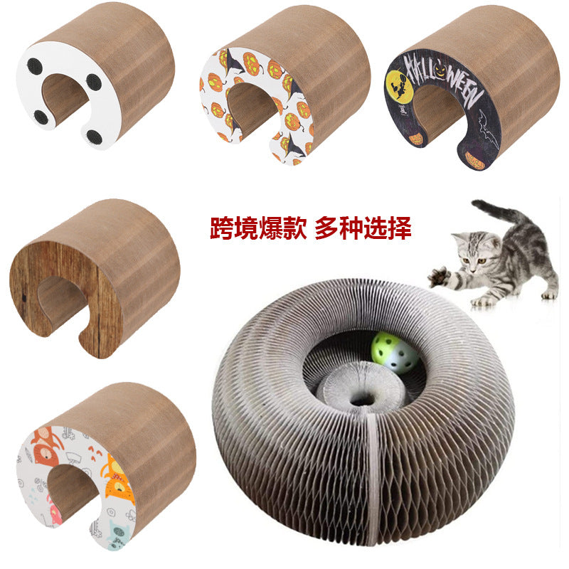 Douyin net red hot style magic organ cat scratch board cat toy with bell cat grinding claw cat climbing frame pet supplies