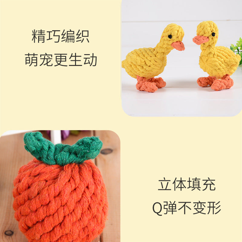Factory direct sales of pet cotton rope toys, dog teething and chewing resistant toy ropes, hand-woven to relieve boredom and interactive toys