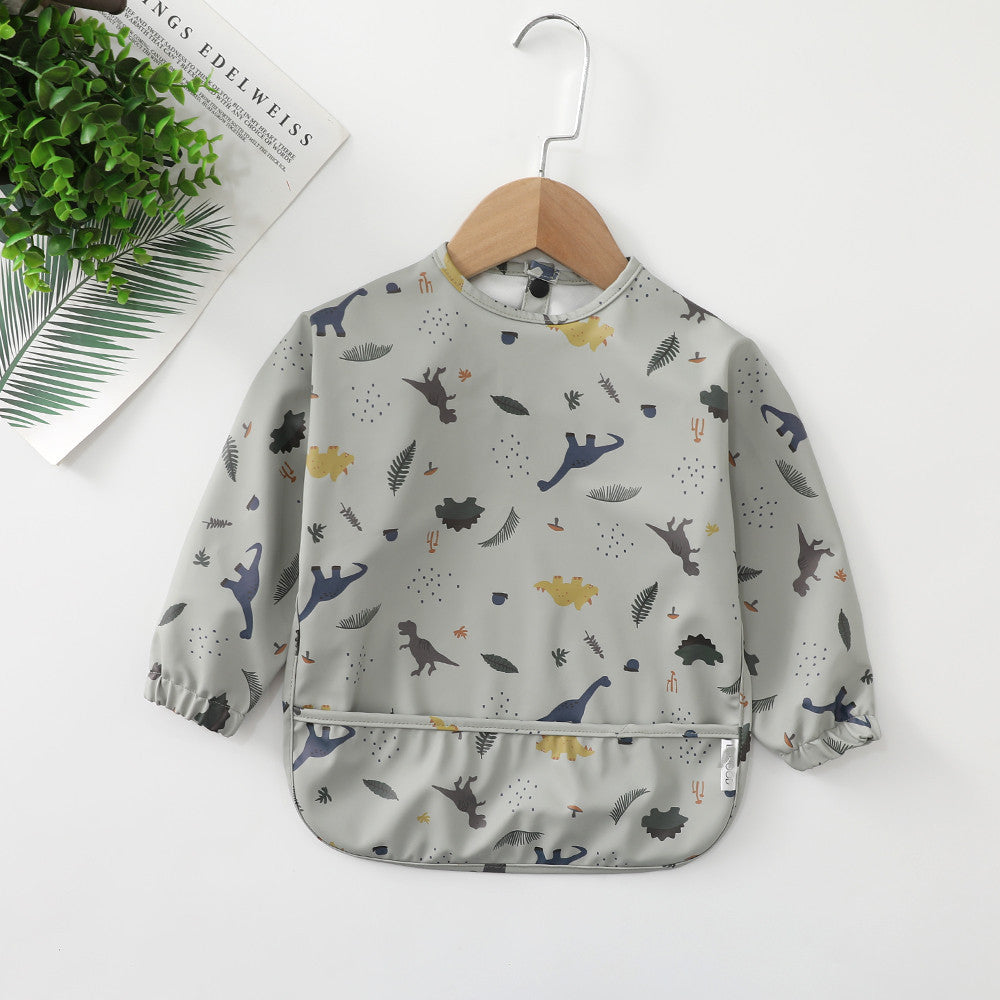 Danish children's waterproof anti-clothing bib baby eating bib super soft waterproof baby rice pocket anti-dirty feeding