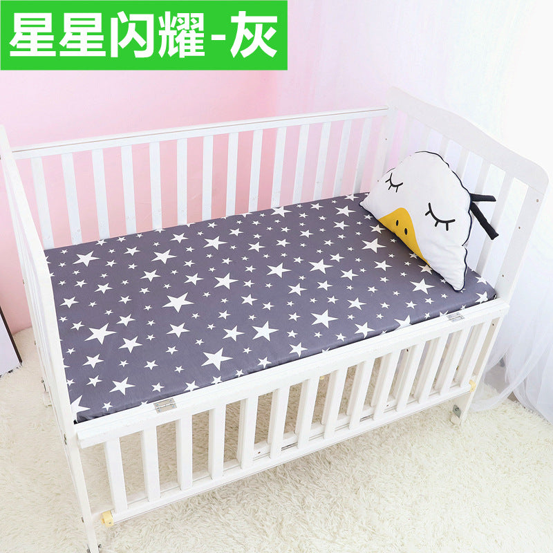 Foreign trade pure cotton crib bed sheet baby maternal and infant products ins children cartoon bed cover wholesale