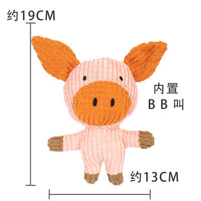 Plush Dog French Bulldog Bite-resistant Ball Rope Sounding Toy Fruit Cartoon Animal Cat Kitten Pet Supplies