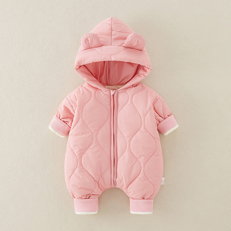 Baby autumn and winter clothes baby jumpsuit warm clothes newborn crawling clothes thick cotton clothes going out clothes cotton clothes romper