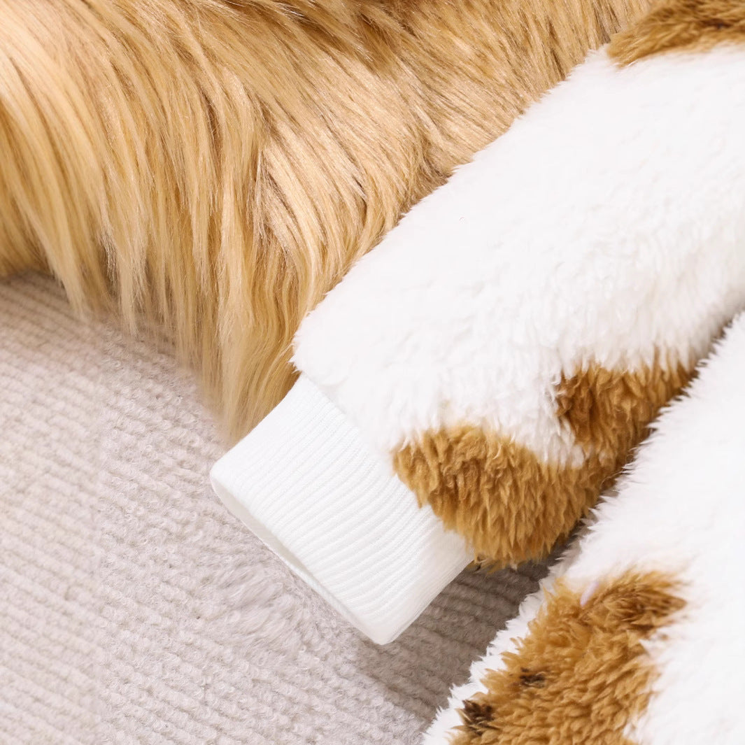 Baby baby thick warm crawling clothes jumpsuit plus fleece autumn and winter clothing